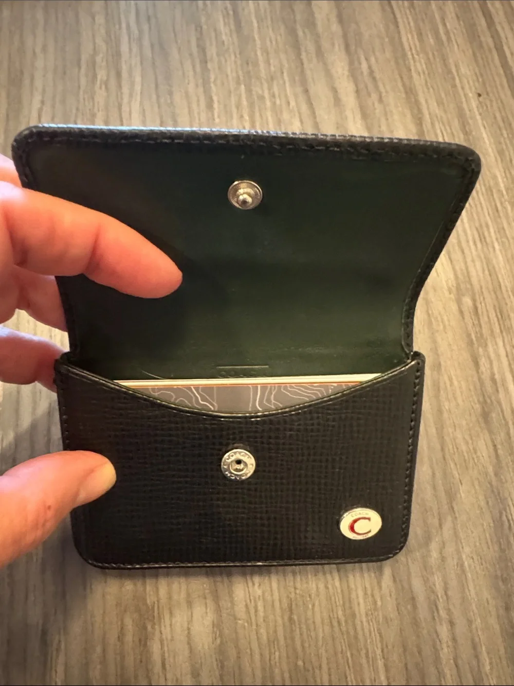 COACH Black Leather Business/Credit Card Holder